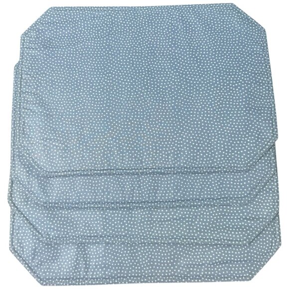 Waverly Kismet Wedgewood 13x18 Reversible Placemats Blue Stripe Polka Dot Set of - Picture 2 of 6